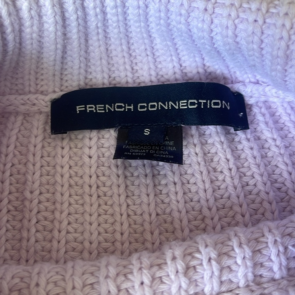 French Connection Roll Neck Oversized Knitted Sweater Lavender Small - Picture 4 of 4